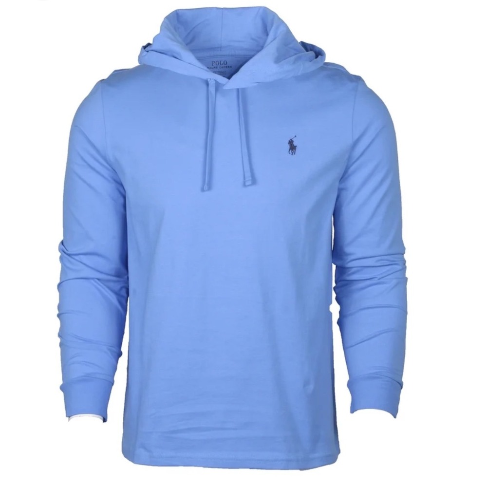 Polo Ralph Lauren Mens Harbor Island Blue Hooded T-Shirt Jersey Hoodie Small NWT - Picture 3 of 4